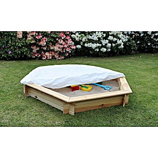 Promadino 6-Eck-Sandkasten Fynja (173 x 148 x 21 cm, Kiefer, Natur)