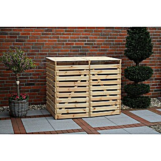 Promadino Mülltonnenbox Variov (92 x 148 x 122 cm, Natur)