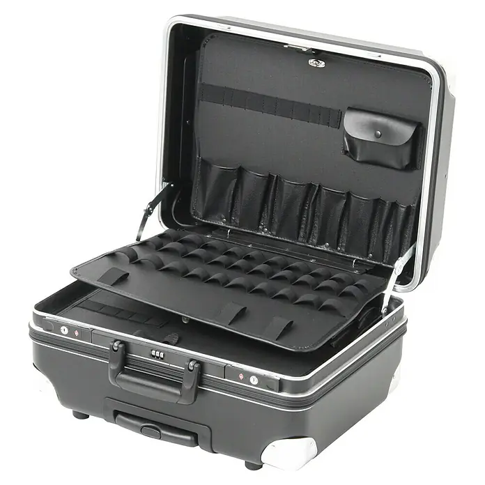 Hepco & Becker Werkzeugkoffer Robust 5775 - L x B x H: 430 x 540 x 300 mm, High Density Polyethylen (HDPE) - Geräumiger, schwarzer Werkzeugkoffer mit Fächern und Tragegriff. Ideal zur Aufbewahrung und zum Transport von Werkzeugen.