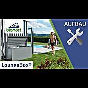 Biohort LoungeBox Gartenbox 200 (Silber Metallic, L x B x H: 200 x 84 x 88 cm, Stahl) | BAUHAUS