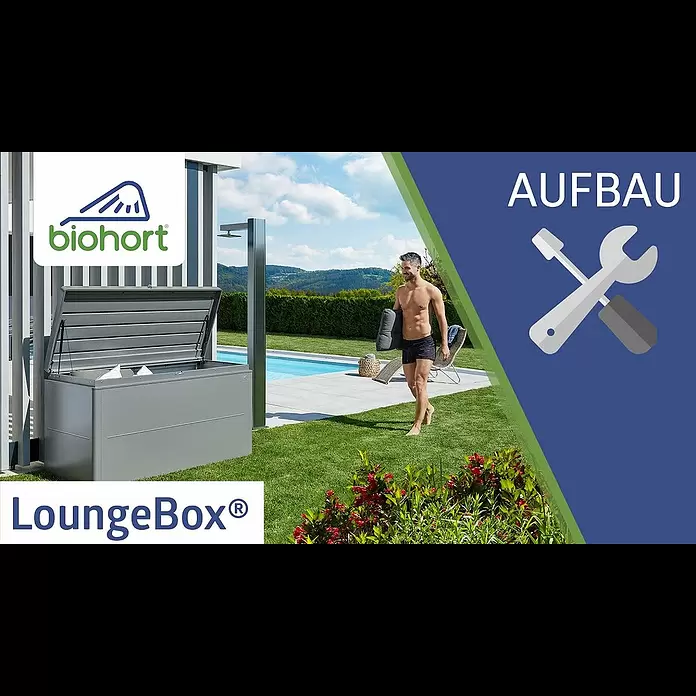Biohort LoungeBox Gartenbox LoungeBox 200 - Dunkelgrau Metallic, L x B x H: 200 x 84 x 88 cm, Stahl - Biohort LoungeBox - Aufbau