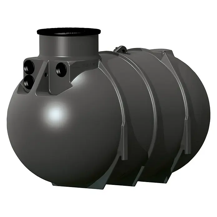 Aqua-King Zisterne - Gesamt Fassungsvermögen: 2.600 l, Schwarz - Abbildung eines unterirdischen Regenwassertanks aus Kunststoff für die Gartenbewässerung.