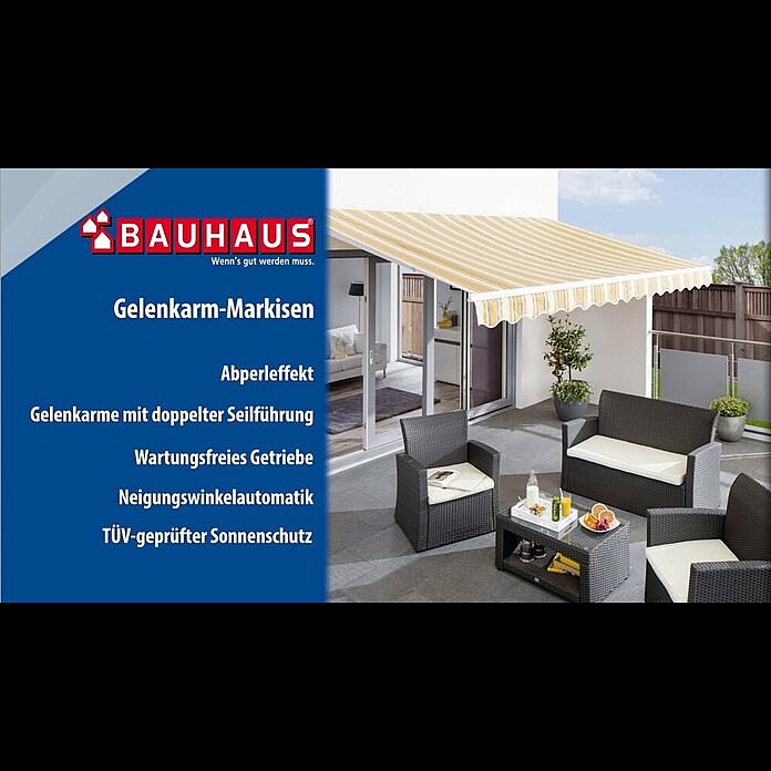 Sunfun Gelenkarmmarkise (Anthrazit, Breite: 2 m, Ausfall: 1,5 m) | BAUHAUS