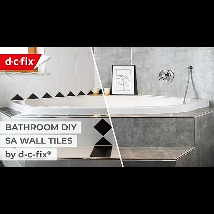 D-c-fix Fliesensticker - 6 Stk., 33,5 x 33,5 cm, Rustic Oak - How to apply d-c-fix self-adhesive Wall Tiles | Bathroom Makeover