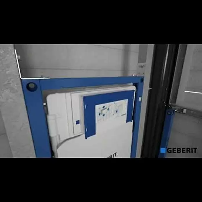 Geberit Duofix Cisterna de WC empotrada UP320 - Volumen de descarga: 3 l - 7,5 l, 2 descargas, 12 x 50 x 112 cm - Geberit Duofix Sigma Cistern 12 cm with Duofix Washbasin - Installation