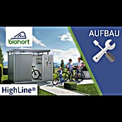 Biohort HighLine Gerätehaus H2 (Dunkelgrau Metallic, Doppeltür, Außenbreite inkl. Dachüberstand: 275 cm, Außentiefe inkl. Dachüberstand: 195 cm, Stahl) | BAUHAUS