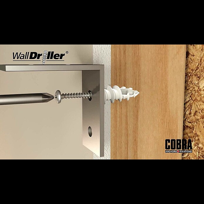 Cobra Kljukice za obešanje slike Walldriller  (Nosilnost: 15 kg, 10 kos, Najlon, Samovrezni navoj, Bele barve) | 1060 - Dübel | AADD - Dübel | AAD - Kleineisenwaren | AA - Eisenwaren | A - Eisenwaren | BAUHAUS