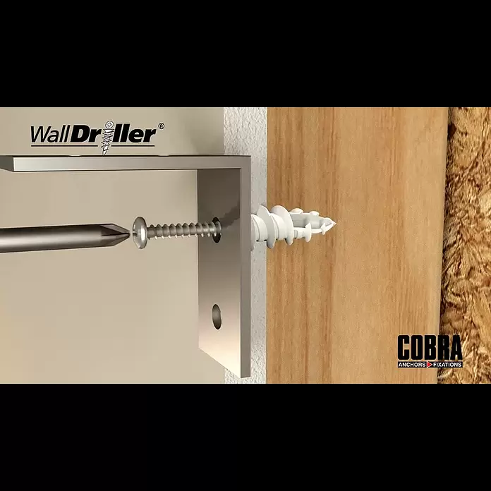 Cobra Bilderhaken Walldriller - Belastbarkeit: 15 kg, 10 Stk., Nylon, Selbstschneidendes Gewinde, Weiß - Cobra anchors- Walldriller - nylon