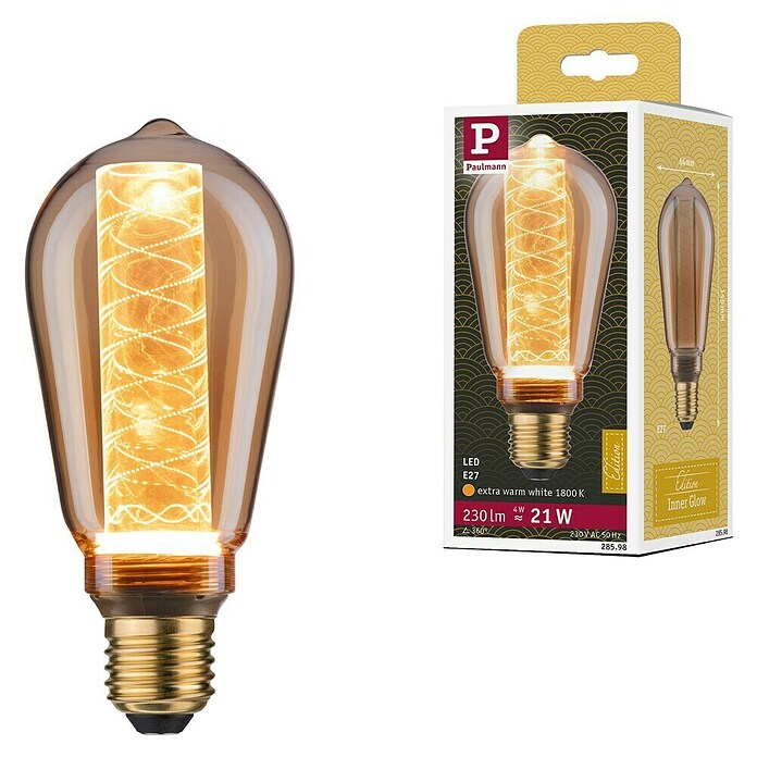 Paulmann Inner Glow Bombilla LED (1 ud., E27, Blanco cálido, Gota)