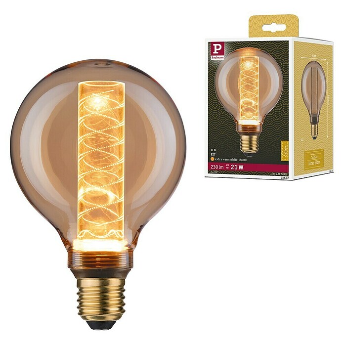 Paulmann Inner Glow Bombilla LED (1 ud., E27, Blanco cálido, Redondeada)