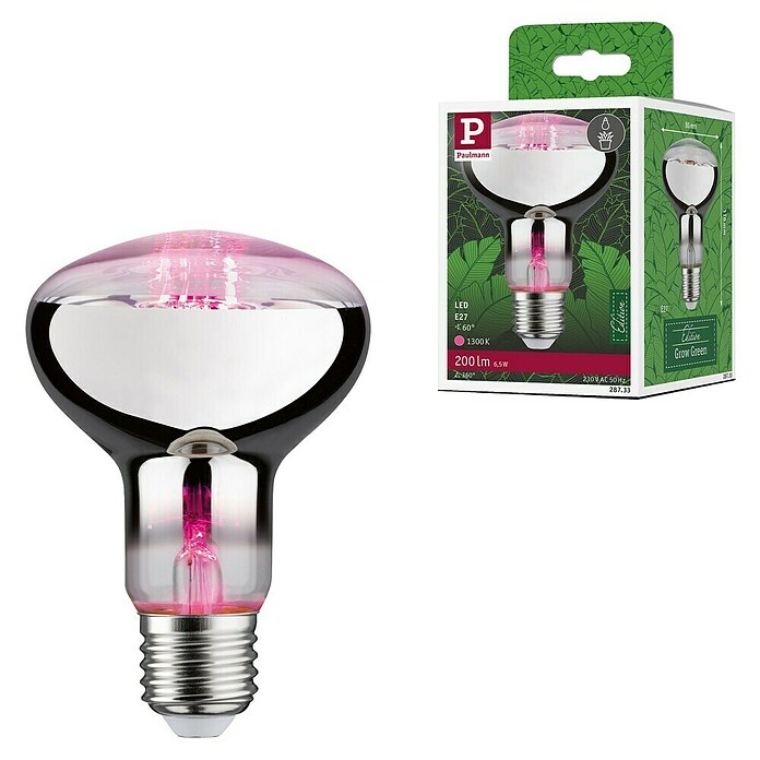 Paulmann Lámpara para plantas Grow Green (6,5 W, 200 lm, R80) | BAUHAUS