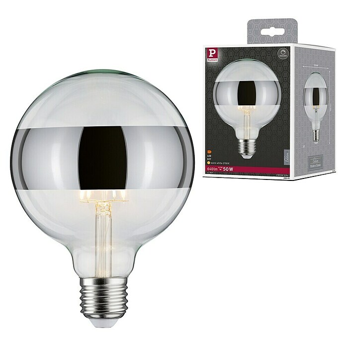 Paulmann Bombilla LED (E27, Blanco cálido, Claro / Plata)
