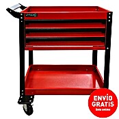 Fulmo Carro portaherramientas (L x An x Al: 68 x 45 x 90,5 cm, Acero, Rojo/Negro) | BAUHAUS