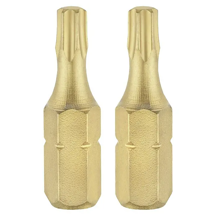 Connex Punta COXT973820 - TX 20, 25 mm - Dos puntas Torx de color dorado para destornilladores, ideales para tareas de atornillado precisas y pares altos.