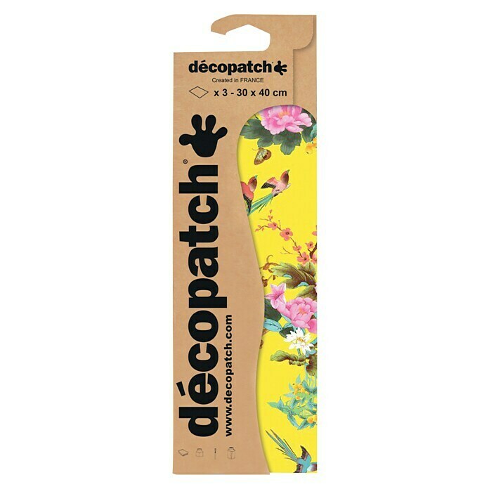 Décopatch Papel decorativo Yellow Floral (Amarillo, 3 uds., 40 x 30 cm)
