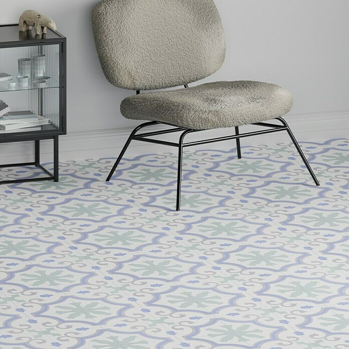 Feinsteinzeugfliese Vintage Lacour (25 x 25 cm, Weiß/Grün/Blau/Grau, Glasiert)