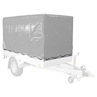 Abdeckplane mit Planengestell (1 150 cm, Grau, Passend für: Anhänger Tieflader TL-EU3 / TL-EB3)