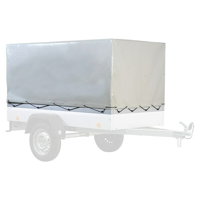 Abdeckplane mit Planengestell (100 cm, Grau, Passend für: Anhänger Tieflader TL-EU2 / TL-EB2, Aluminium, Beschichtet) | BAUHAUS