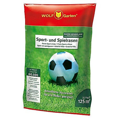 Wolf-Garten Spiel- & Sportrasensamen (2 500 g, Saatgut ausreichend für: 125 m²)