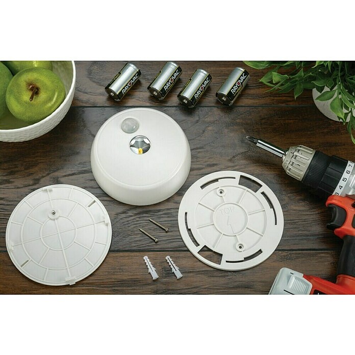 Mr. Beams LED-Sensor-Deckenleuchte rund (3 500 K, Neutralweiß, Weiß) | BAUHAUS