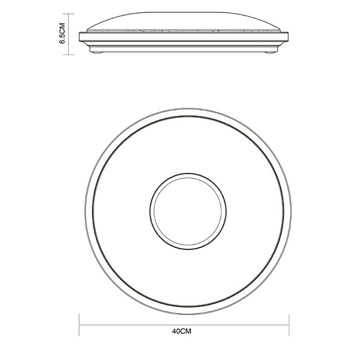 Globo Pametna okrogla stropna LED svetilka Connor  (16 W, Ø x V: 40 x 8 cm, Bela) | 3016 - Deckenleuchte | CACB - Deckenleuchten | CAC - Indoorleuchten | CA - Beleuchtung | C - Elektro | BAUHAUS