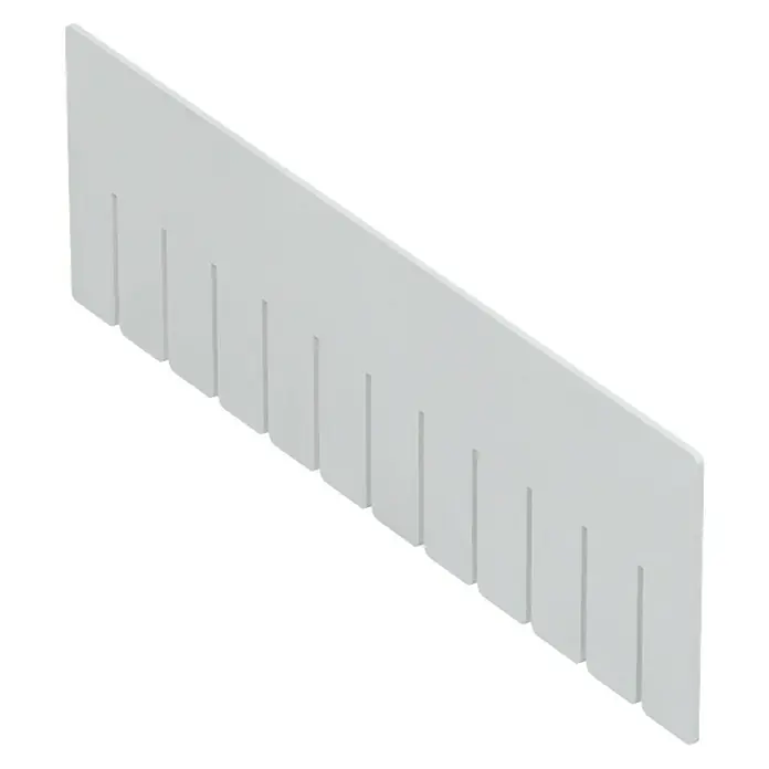 Surplus Systems Trennwand - Passend für: Surplus Systems Euronormboxen, L x H: 36 x 10 cm - Das Bild zeigt einen weißen Schubladenteiler, der Ordnung in Schubladen bringt. Ideal für Küche, Büro oder Schlafzimmer.