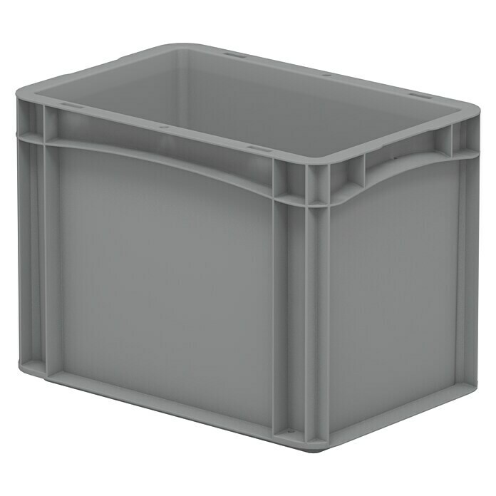 Euro-Aufbewahrungsbox mit Deckel, LxBxH 600x400x130 mm, 23 Liter