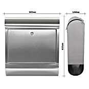 Rottner Stenski poštni nabiralnik Rondello  (Do x Š x V: 14 cm x 38,5 cm x 43,5 mm, Nerjavno jeklo, Srebrna) | 1347 - Briefkästen/Zeitungsboxen Metall | AAHE - Briefkästen/Zeitungsboxen | AAH - Sicherheit | AA - Eisenwaren | A - Eisenwaren | BAUHAUS