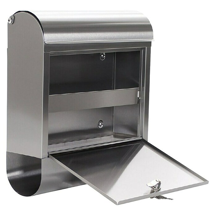 Rottner Stenski poštni nabiralnik Rondello  (Do x Š x V: 14 cm x 38,5 cm x 43,5 mm, Nerjavno jeklo, Srebrna) | 1347 - Briefkästen/Zeitungsboxen Metall | AAHE - Briefkästen/Zeitungsboxen | AAH - Sicherheit | AA - Eisenwaren | A - Eisenwaren | BAUHAUS