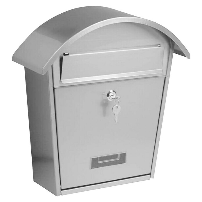 Stenski poštni nabiralnik  (36,5 x 13,4 x 38 cm, Srebrna) | 1347 - Briefkästen/Zeitungsboxen Metall | AAHE - Briefkästen/Zeitungsboxen | AAH - Sicherheit | AA - Eisenwaren | A - Eisenwaren | BAUHAUS