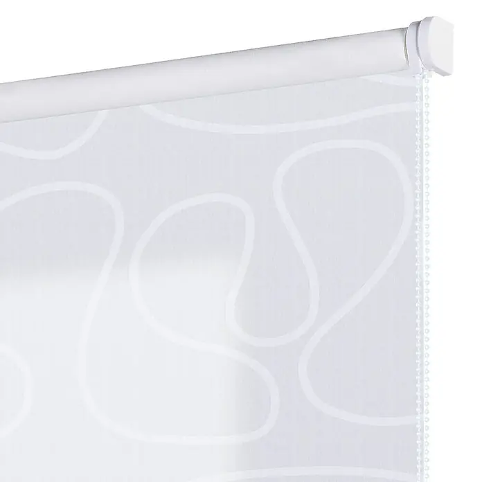 Estor enrollable Roll-up Scene - An x Al: 120 x 180 cm, Duna blanca, Unicolor - Estor enrollable blanco con un patrón moderno. Ofrece privacidad ligera y es una decoración de ventana elegante para cualquier habitación.