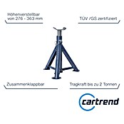 UniTEC Unterstellbock (Tragkraft: 2.000 kg, Teleskopierbar: 27,6 - 36,6 cm)