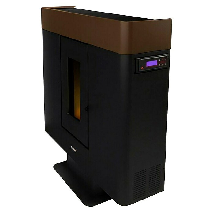 FreePoint Estufa de pellets Moon Wifi canalizable (10 kW, Volumen de calefacción: 86 m³ - 285 m³, Negro y moka) | BAUHAUS