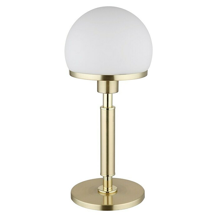 Globo Lámpara de sobremesa redonda Haku (40 W, Ø x Al: 18 x 40 cm, Oro, Blanco) | BAUHAUS
