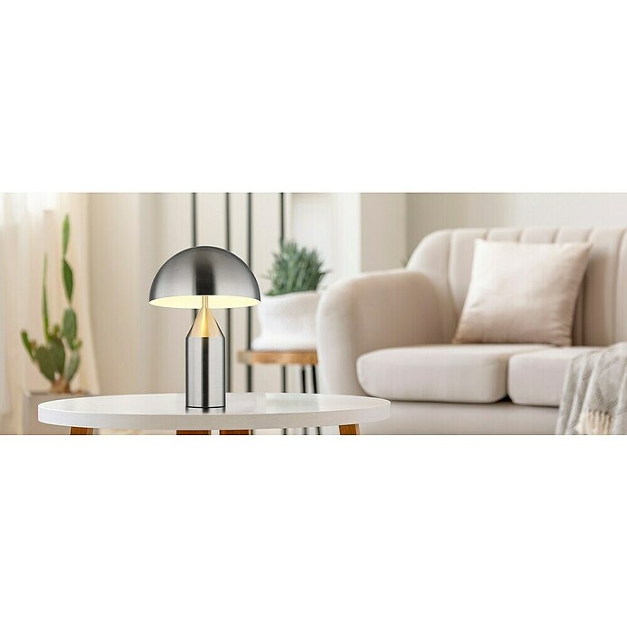 Globo Lámpara de sobremesa redonda Atoma (40 W, Ø x Al: 30 x 39 cm, Plata) | BAUHAUS