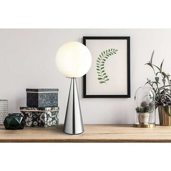 Globo Lámpara de sobremesa Pinpal (Ø x Al: 20 x 49,5 cm, Plata, Plata) | BAUHAUS