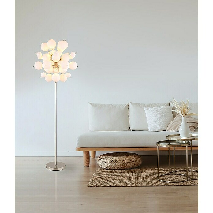 Globo Udo Stajaća svjetiljka  (25 W, Visina: 155 cm, Srebrna, Bijela) | BAUHAUS