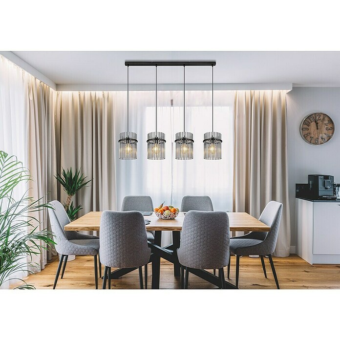 Globo Gorley Lámpara colgante (60 W, L x An x Al: 110 x 20 x 140 cm, Negro, Negro) | BAUHAUS
