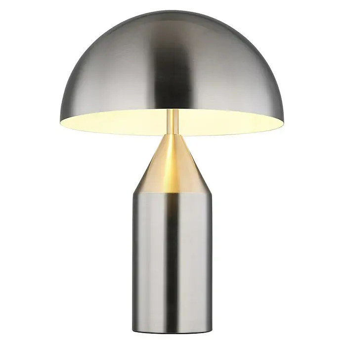Globo Tischleuchte rund Atoma - 40 W, Ø x H: 30 x 39 cm, Nickel - Elegante Tischleuchte in Silber und Gold. Das Design der Leuchte ist modern und stilvoll, perfekt für jedes Interieur.
