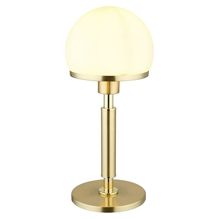 Globo Lámpara de sobremesa redonda Haku (40 W, Ø x Al: 18 x 40 cm, Oro, Blanco) | BAUHAUS