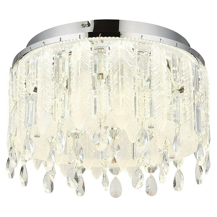 Globo Klunka Okrugla stropna LED svjetiljka  (38 W, Ø x V: 40 x 26 cm, Srebrna, Topla bijela) | BAUHAUS