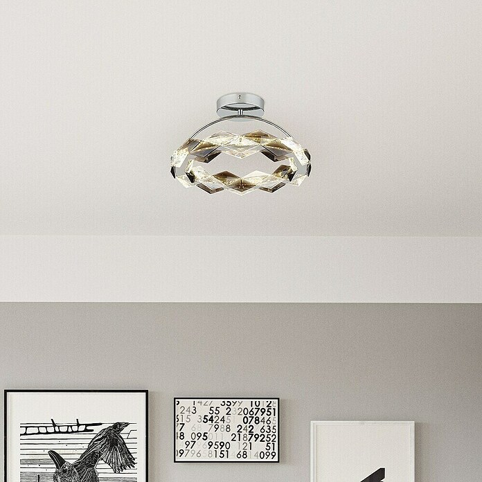 Globo Karilion LED stropna svjetiljka  (24 W, Ø x V: 37 x 21,5 cm, Srebrna, Topla bijela) | BAUHAUS