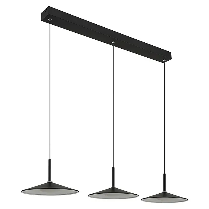 Globo LED-Pendelleuchte Lampone - 24 W, L x B x H: 95 x 25 x 150 cm, Schwarz matt - Moderne schwarze Pendelleuchte mit drei Lampen, ideal für Esszimmer oder Kücheninseln. Das schlichte Design sorgt für eine elegante Beleuchtung.