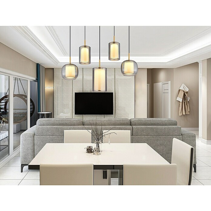 Globo Viseća LED svjetiljka Lampigna  (40 W, D x Š x V: 93 x 31,5 x 150 cm, Crna) | BAUHAUS