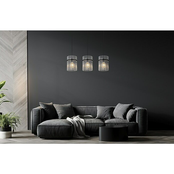 Globo Gorley LED-Pendelleuchte (60 W, L x B x H: 80 x 20 x 140 cm, Rauch, Schwarz matt) | BAUHAUS