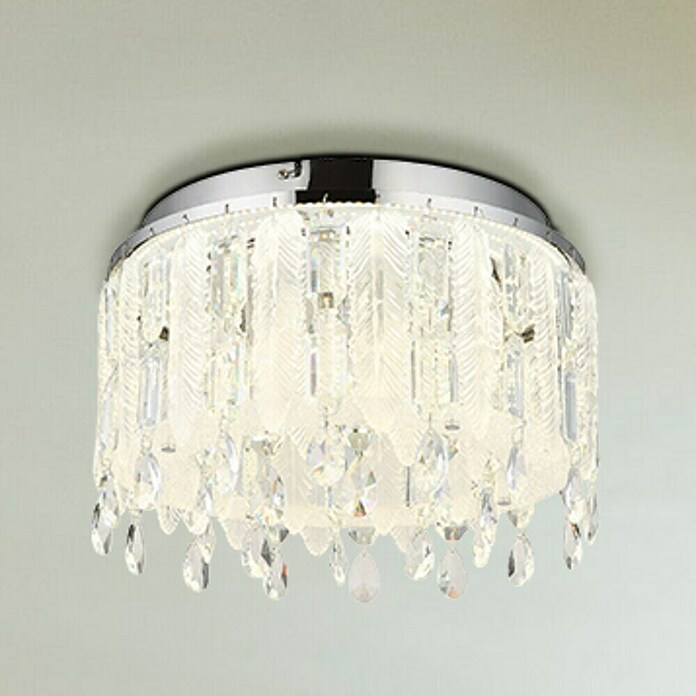 Globo Klunka Okrugla stropna LED svjetiljka  (38 W, Ø x V: 40 x 26 cm, Srebrna, Topla bijela) | BAUHAUS