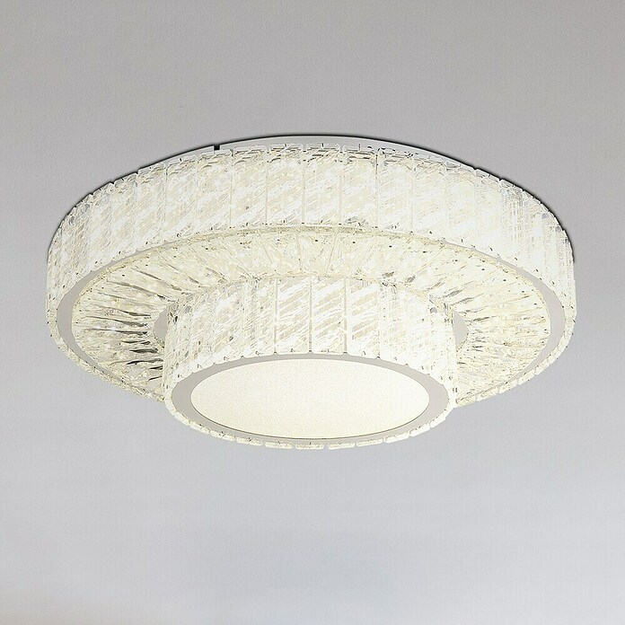 Globo Mucky Okrugla stropna LED svjetiljka  (50 W, Ø x V: 50 x 17,3 cm, Srebrna, Topla bijela) | BAUHAUS