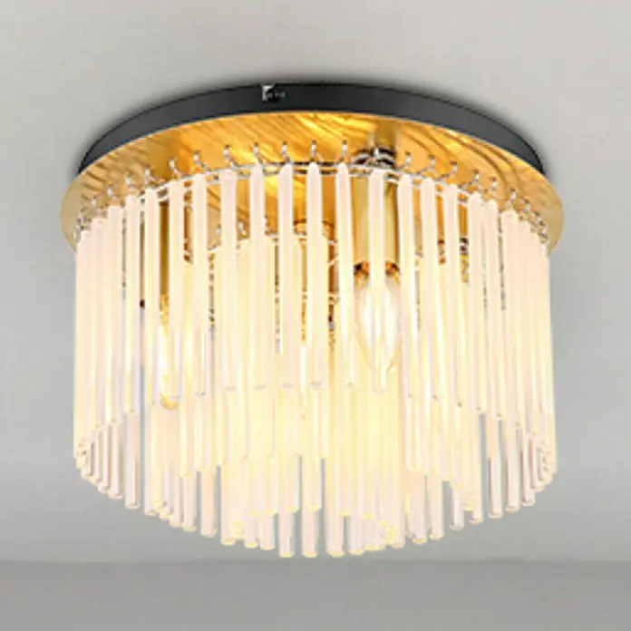 Globo Gorley Deckenleuchte rund - 40 W, Ø x H: 32 x 23 cm, Klar, Gold matt - Diese Deckenleuchte mit Glasstäben sorgt für stilvolle Beleuchtung. Das Design ist modern und elegant.