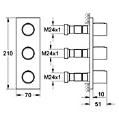 Grohe UP-Ventil Grohtherm F (Anzahl Absperrventile: 3 Stk., Chrom, Glänzend) | BAUHAUS