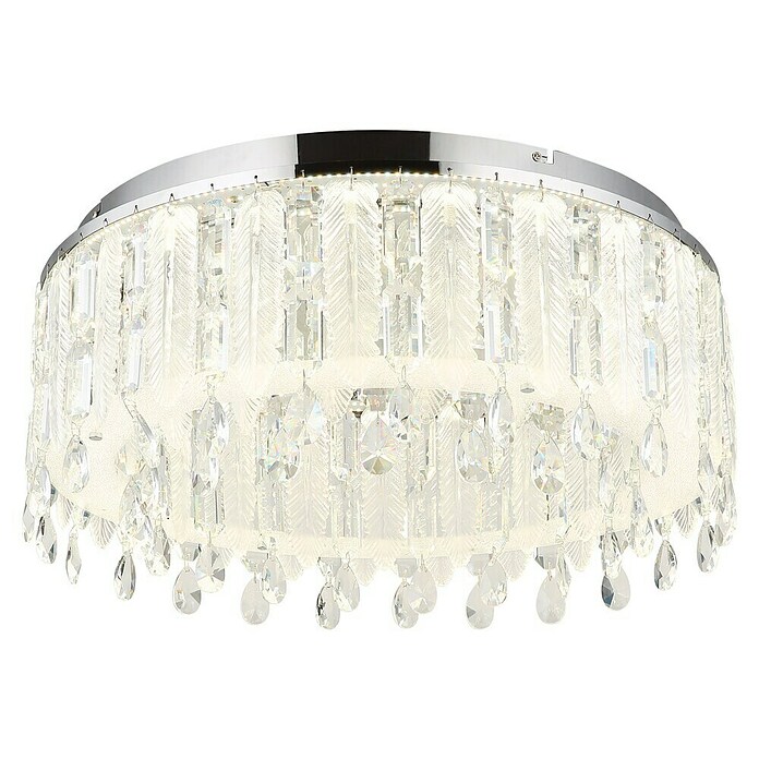 Globo Klunka Okrugla stropna LED svjetiljka  (58 W, Ø x V: 60 x 26,5 cm, Srebrna, Topla bijela) | BAUHAUS
